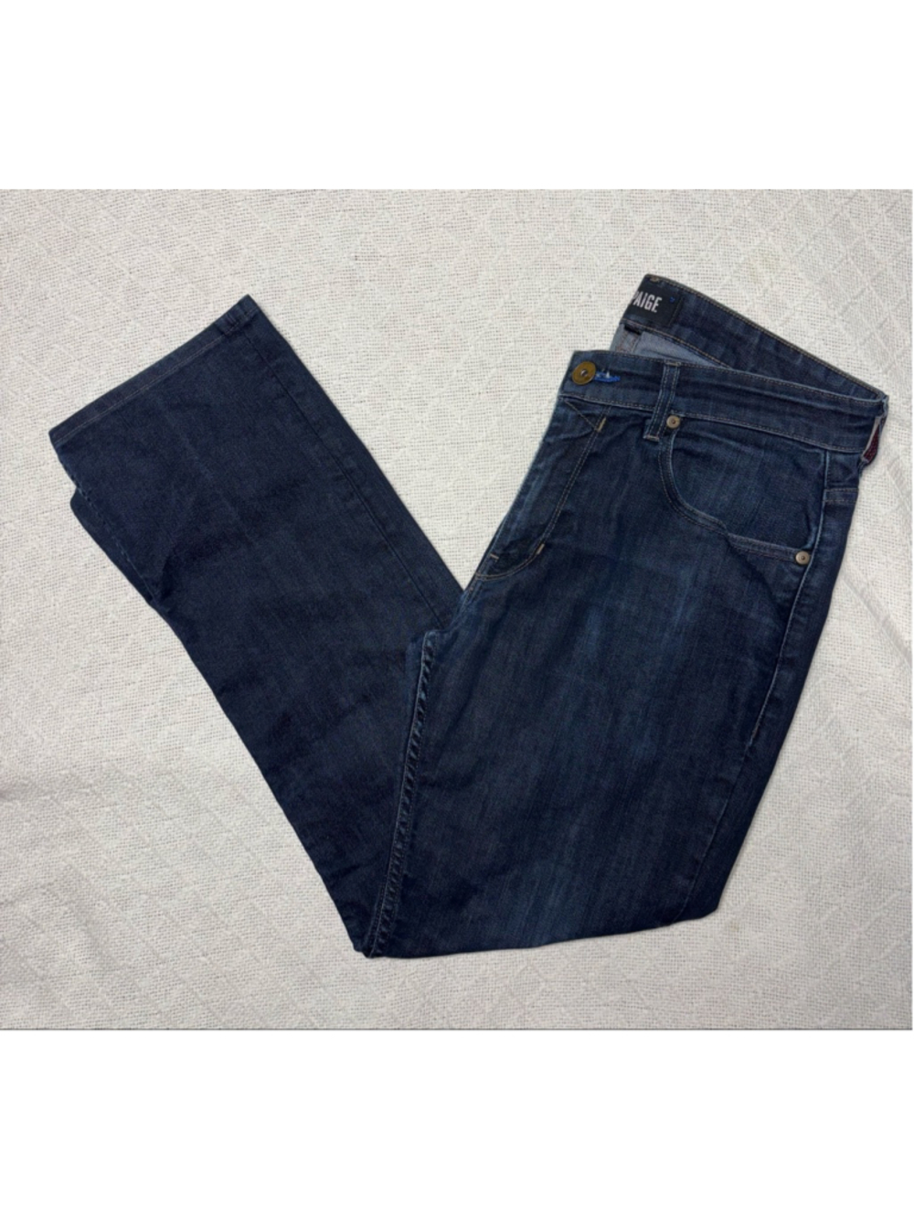 EUC PAIGE Normandie Dark Wash "Backstage" Men's Straight Jeans SZ 31X28 SHORT - Picture 9 of 9